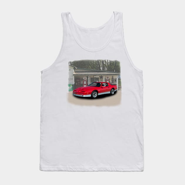 1988 Pontiac Firebird Trans AM in our filling station series on back Tank Top by Permages LLC